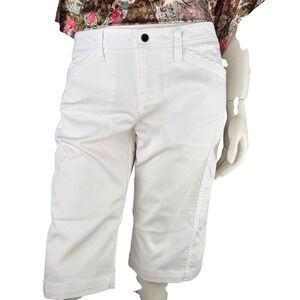Lole White Capri Pants Women Size 6 Outdoor Travel Hiking Crop Trousers Stretch